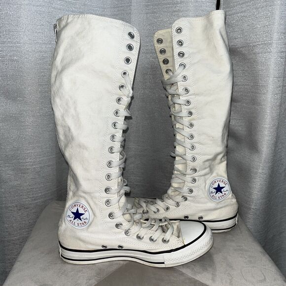 Converse Knee High White All Star Y2k Size Men 5 Women 7 Chuck Taylor - Picture 6 of 12
